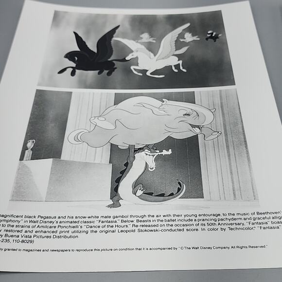 Disney Fantasia Press Photos Set Of 4 1990 Black and White Glossy - Picture 6 of 13